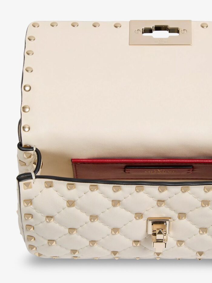 Valentino Garavani Rockstud Spike Leather Shoulder Bag With Iconic All-over Studs