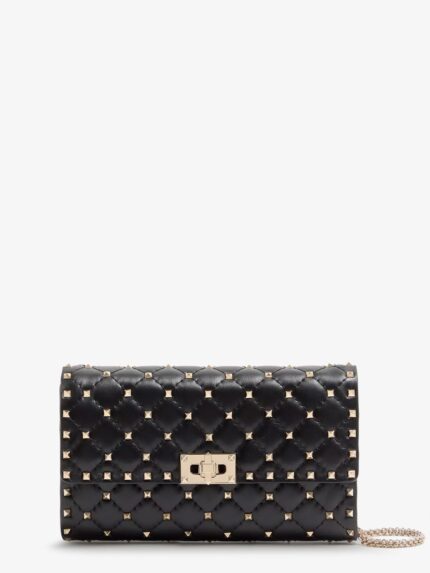 Valentino Garavani Rockstud Spike Leather Shoulder Bag With Iconic All-over Studs