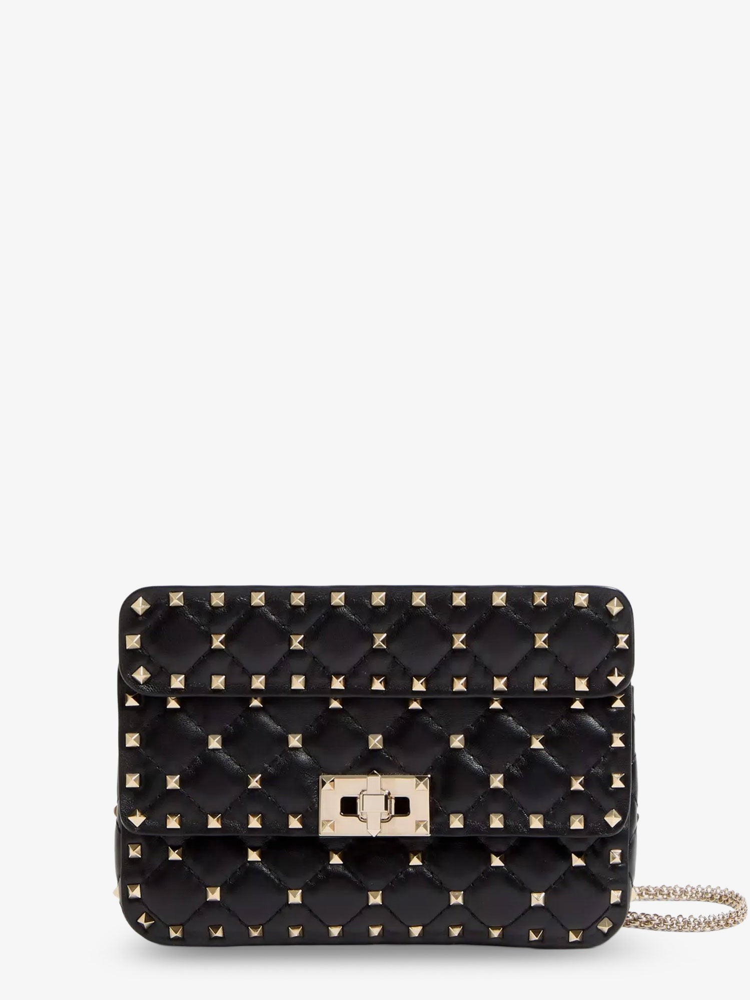 Valentino Garavani Rockstud Spike Leather Shoulder Bag With Iconic All-over Studs