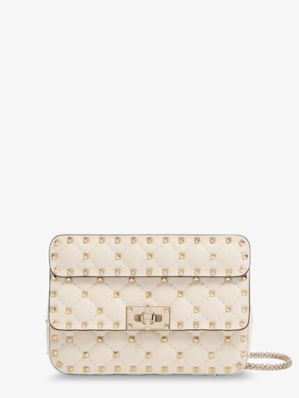 Valentino Garavani Rockstud Spike Leather Shoulder Bag With Iconic All-over Studs