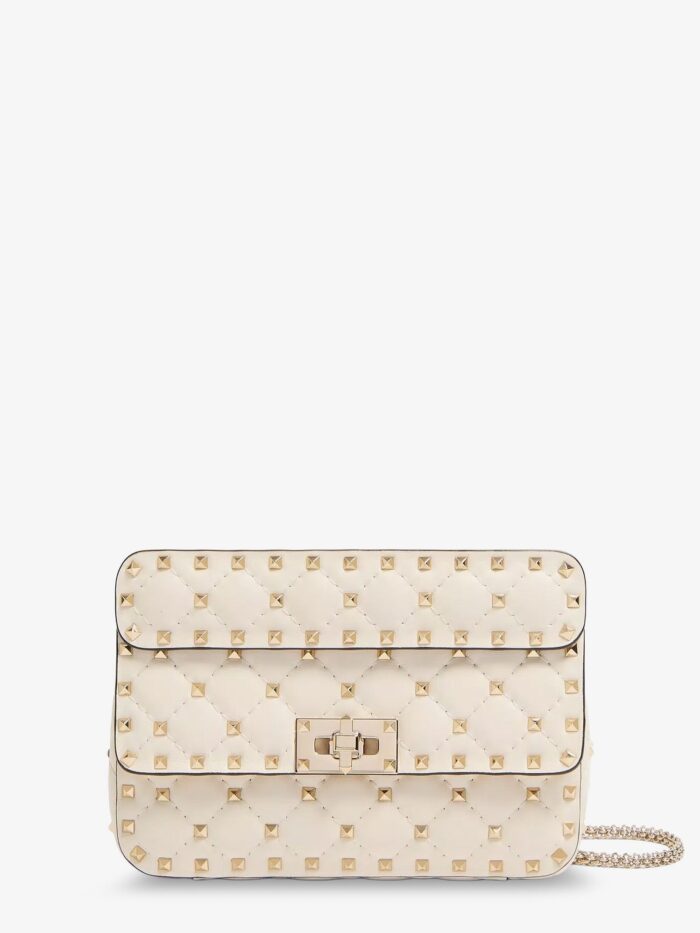 valentino garavani rockstud spike leather shoulder bag with iconic all over studs Valentino Garavani Rockstud Spike Leather Shoulder Bag With Iconic All-over Studs