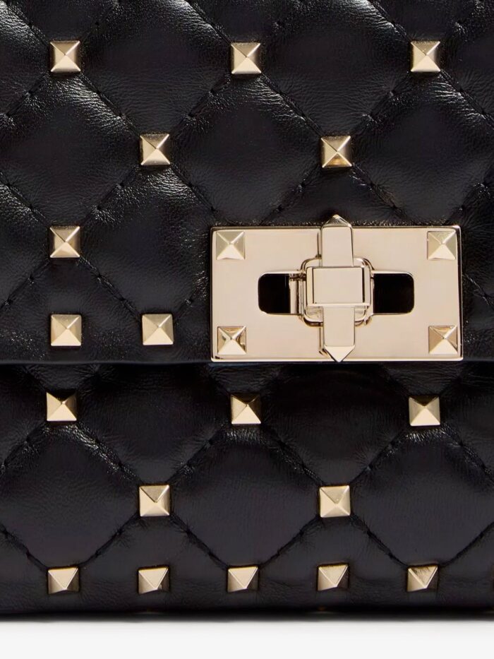 Valentino Garavani Rockstud Spike Leather Shoulder Bag With Iconic All-over Studs