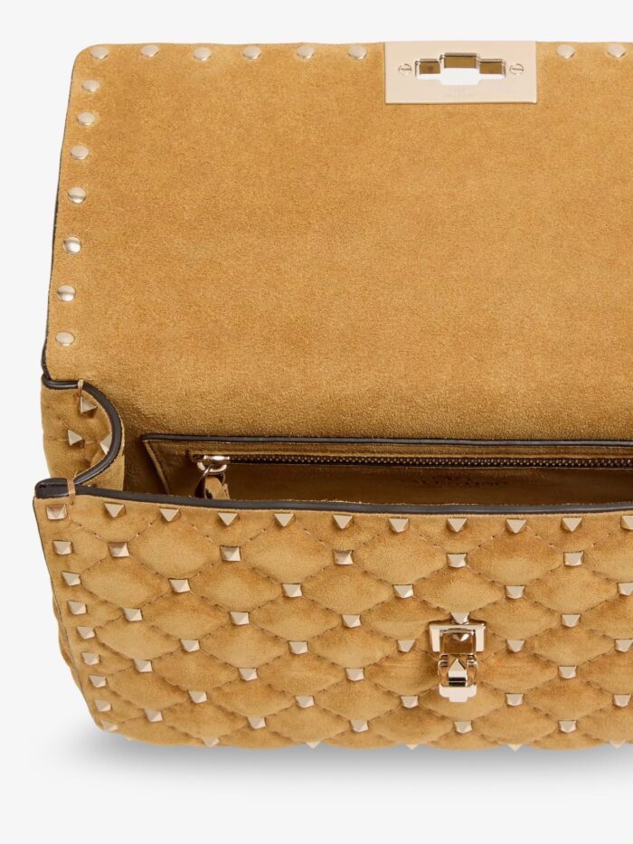 Valentino Garavani Rockstud Spike Suede Crossbody Bag With Iconic All-over Studs
