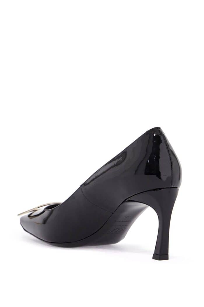 ROGER VIVIER Belle Vivier T.70 Black Calfskin Pumps With Metal Buckle