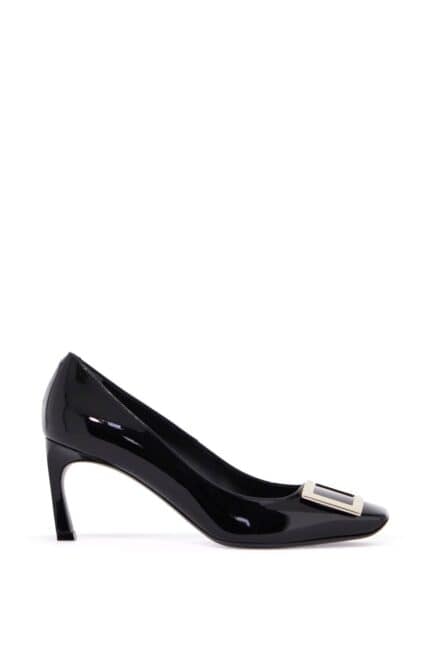 ROGER VIVIER Belle Vivier T.70 Black Calfskin Pumps With Metal Buckle