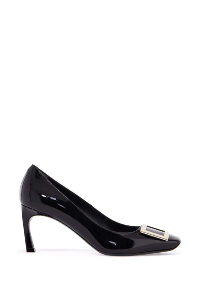 ROGER VIVIER Belle Vivier T.70 Black Calfskin Pumps With Metal Buckle