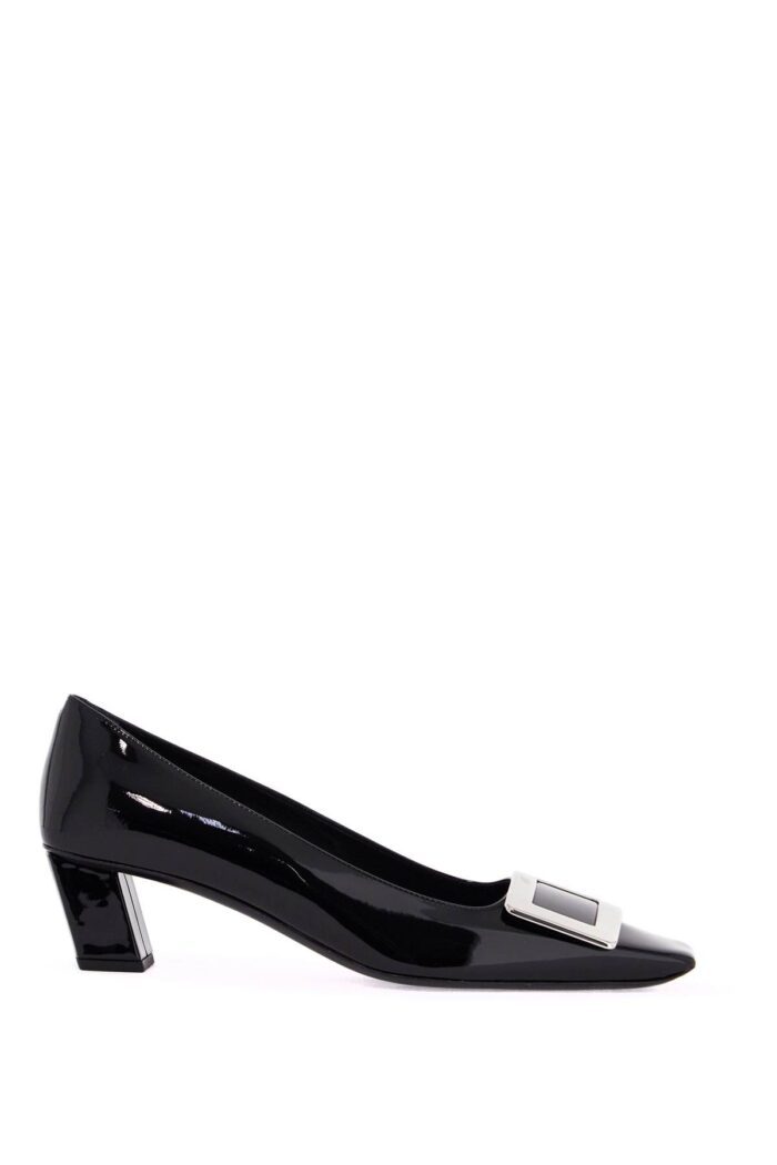 ROGER VIVIER Black Calfskin Pumps With Buckle And Wide Heel