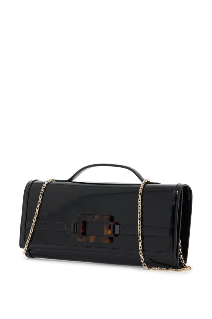 ROGER VIVIER Brushed Leather Belle Vivier Clutch Bag