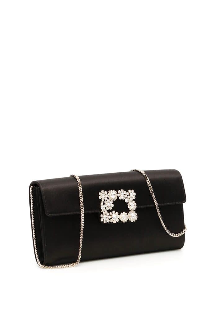 roger vivier flower buckle envelope clutch ROGER VIVIER Flower Buckle Envelope Clutch