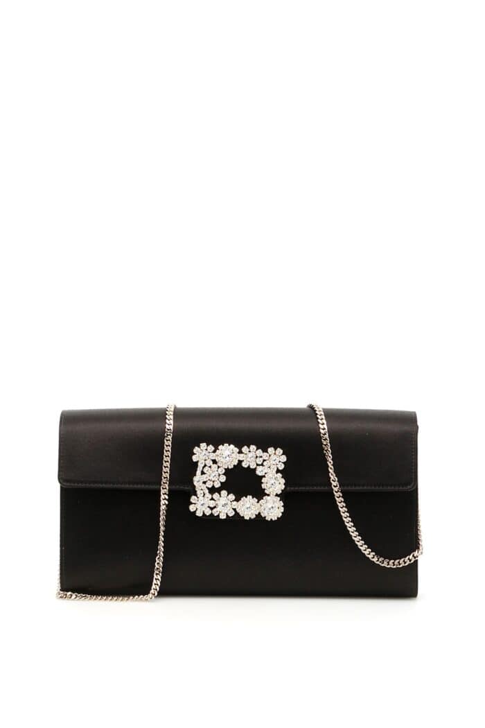 roger vivier flower buckle envelope clutch ROGER VIVIER Flower Buckle Envelope Clutch