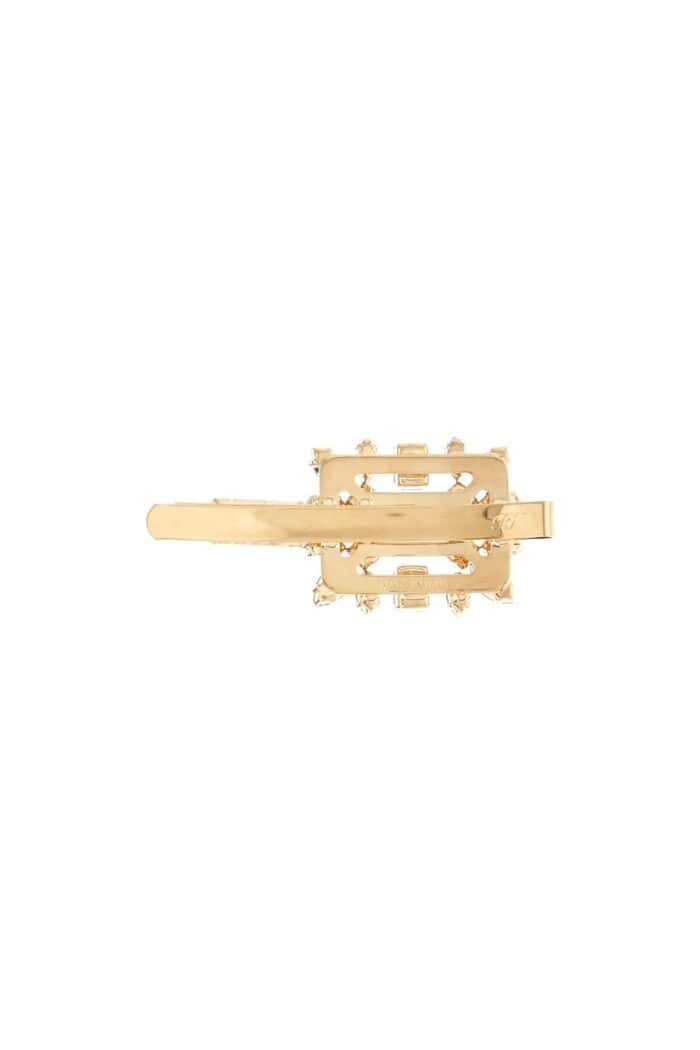 ROGER VIVIER Hair Clip With Decorative Stones Light Gold