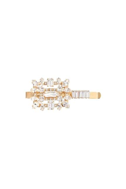 ROGER VIVIER Hair Clip With Decorative Stones Light Gold