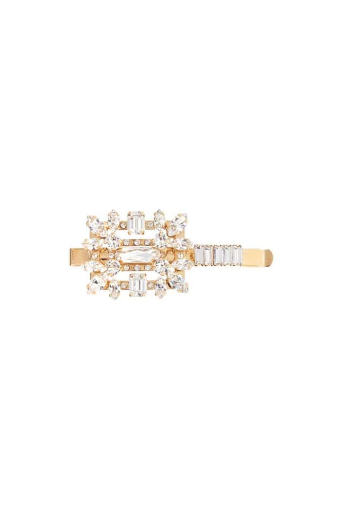 ROGER VIVIER Hair Clip With Decorative Stones Light Gold