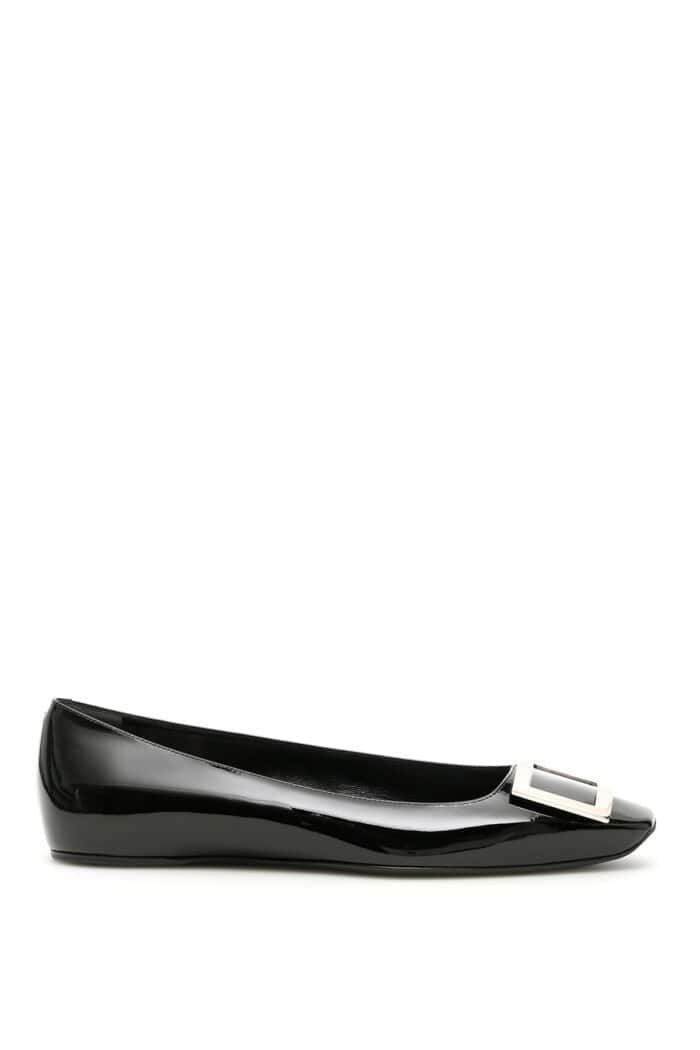 ROGER VIVIER Patent Leather 'trompette' Ballerina Flats