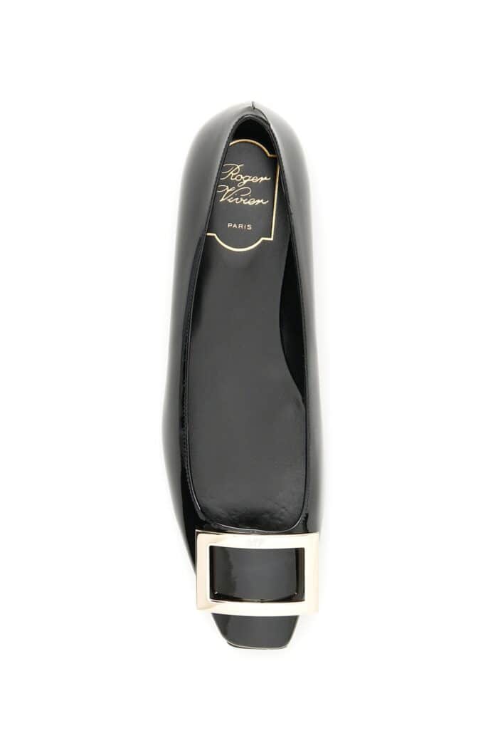 ROGER VIVIER Patent Leather 'trompette' Ballerina Flats