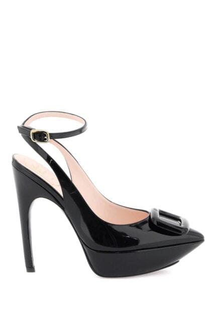 Roger Vivier Patent Leather Viv' Choc Slingback Pumps