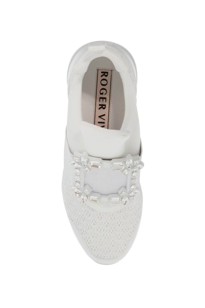 ROGER VIVIER Viv Strass Buckle Sneakers