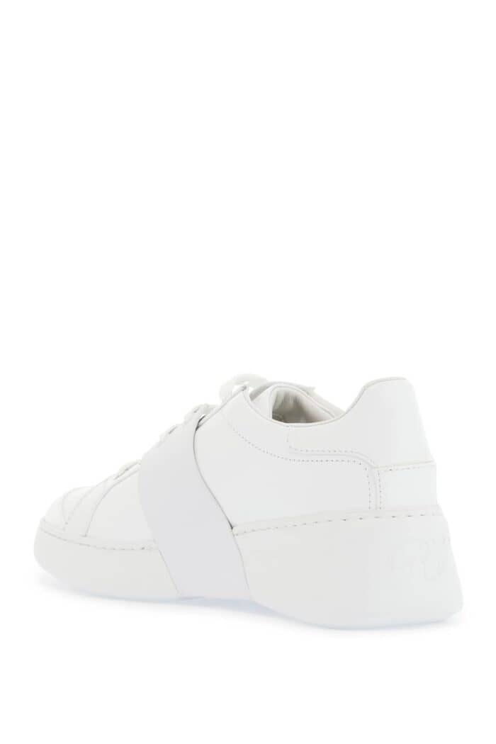 ROGER VIVIER White Leather Sneakers Viv Skate With Rhinestones