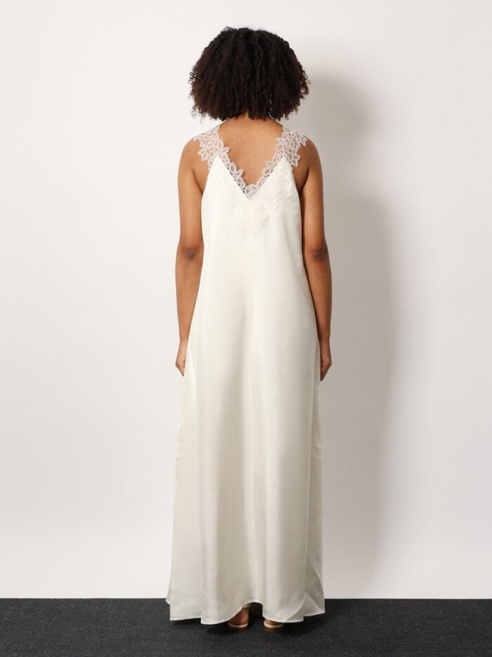 ROHE Long Silk Dress With Lace Details