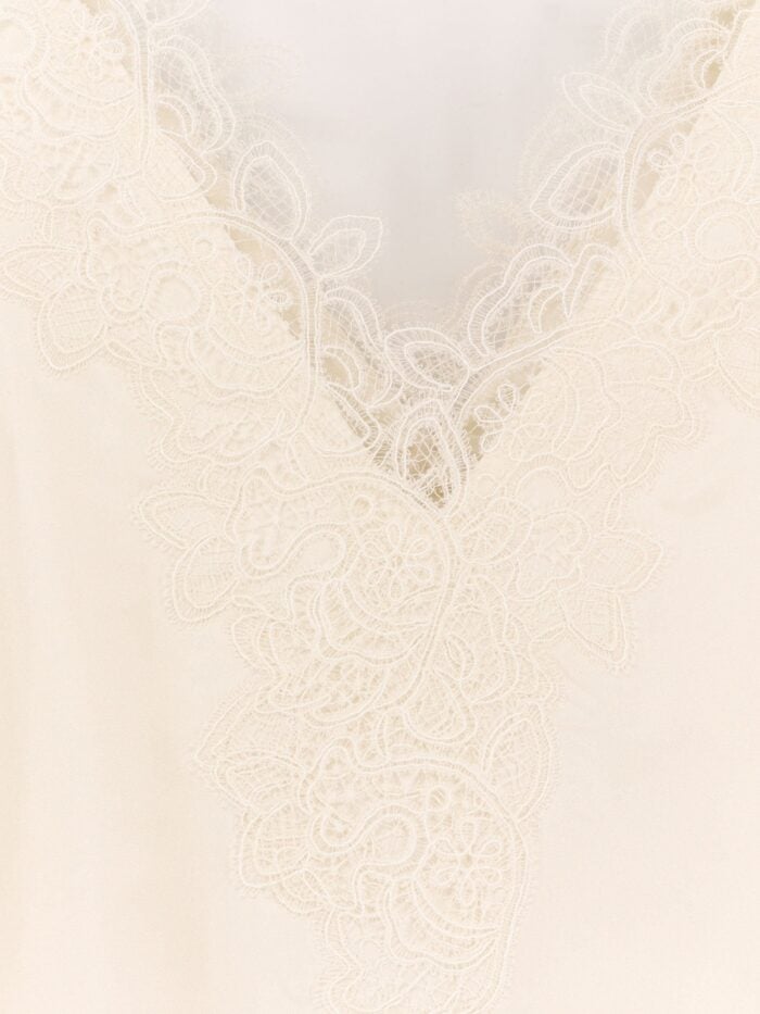 ROHE Long Silk Dress With Lace Details