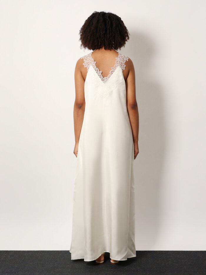 ROHE Long Silk Dress With Lace Details