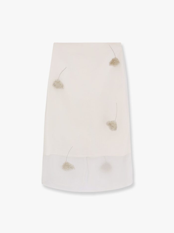 ROHE Silk Skirt With Jewel Details