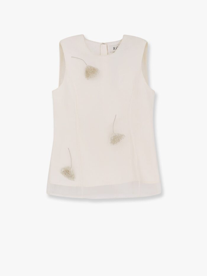 ROHE Silk Top With Jewel Details