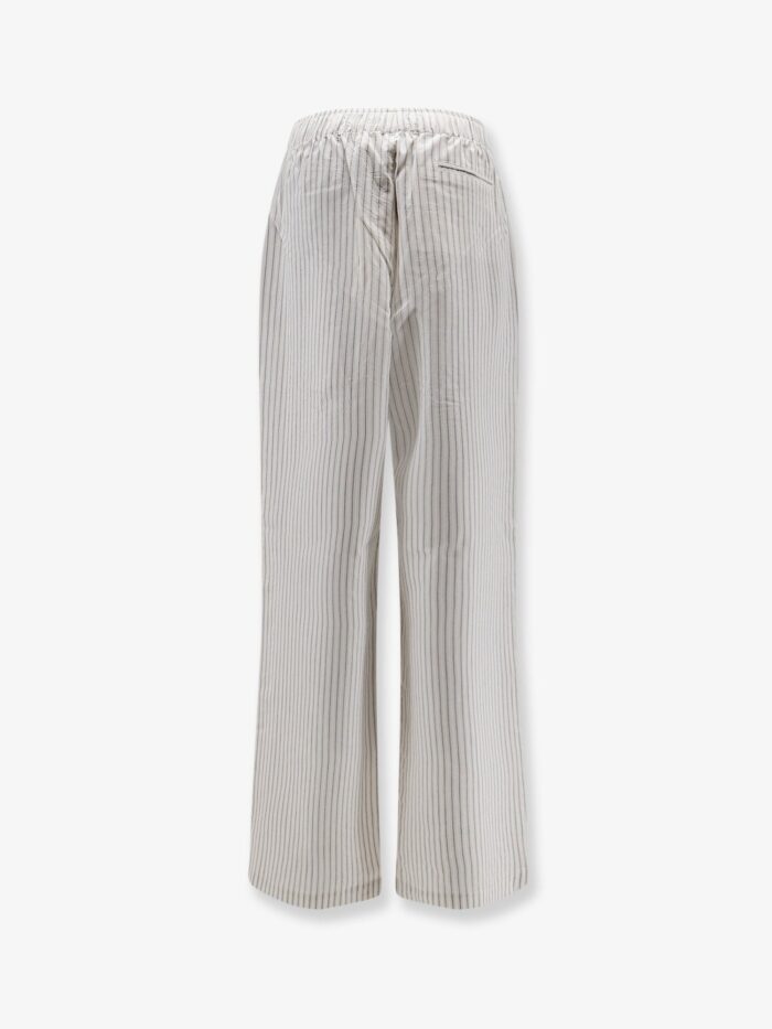 ROHE Silk Trousers With Striped Pattern