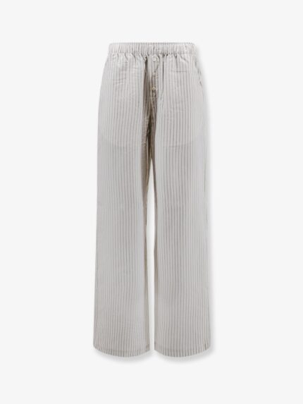 ROHE Silk Trousers With Striped Pattern