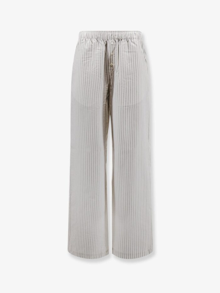 ROHE Silk Trousers With Striped Pattern