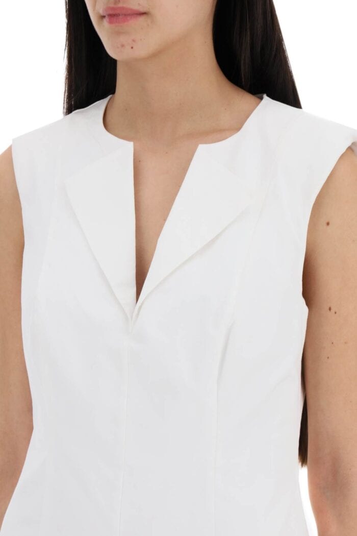 ROLAND MOURET Cotton Poplin Midi Dress In