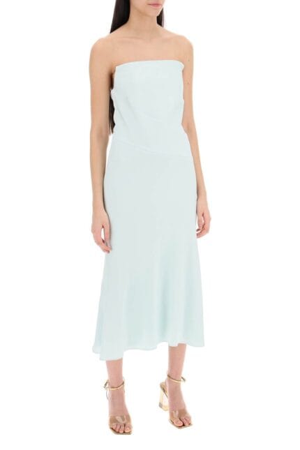 ROLAND MOURET Strapless Midi Dress Without