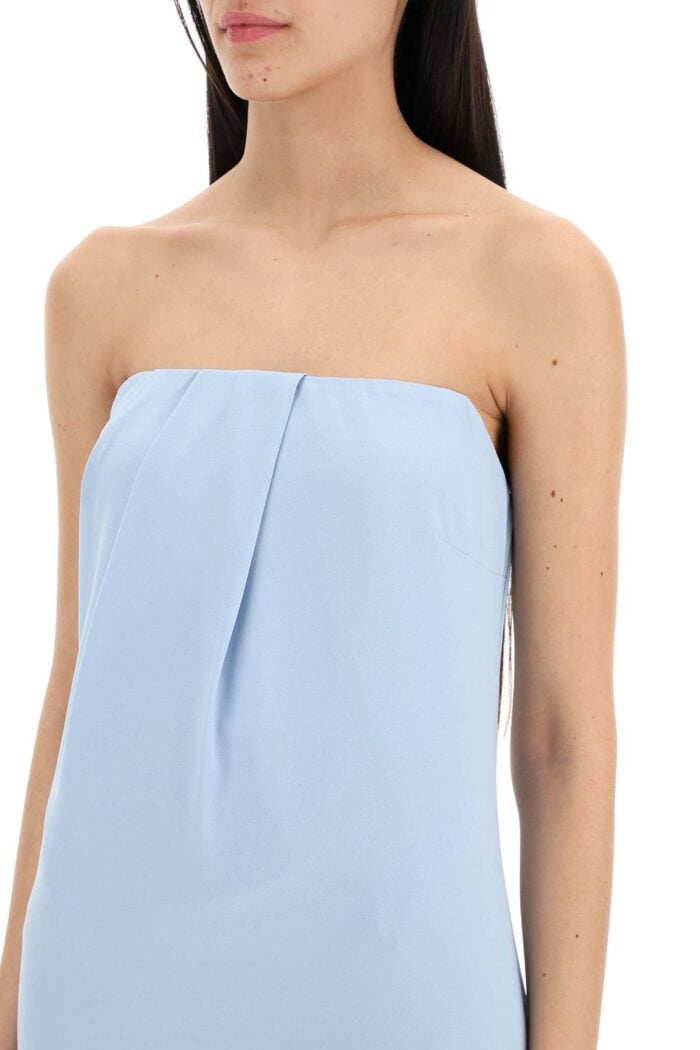 ROLAND MOURET Strapless Satin Crepe Dress Without