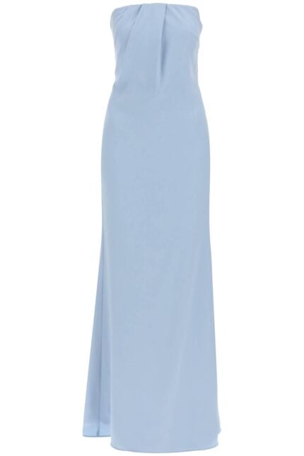 ROLAND MOURET Strapless Satin Crepe Dress Without