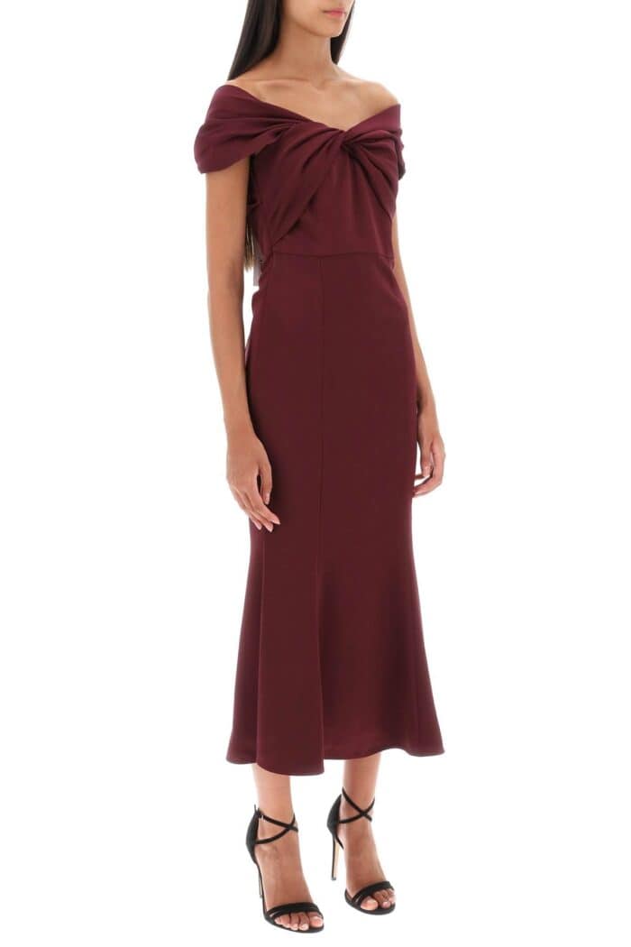 Roland Mouret Stretch Cady Midi Dress With Twisted Detail