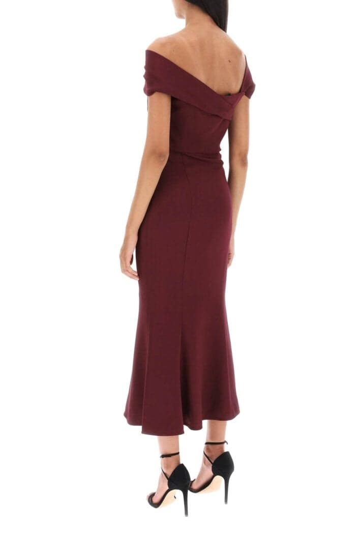 Roland Mouret Stretch Cady Midi Dress With Twisted Detail