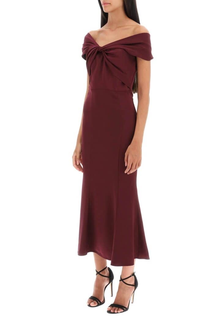 Roland Mouret Stretch Cady Midi Dress With Twisted Detail