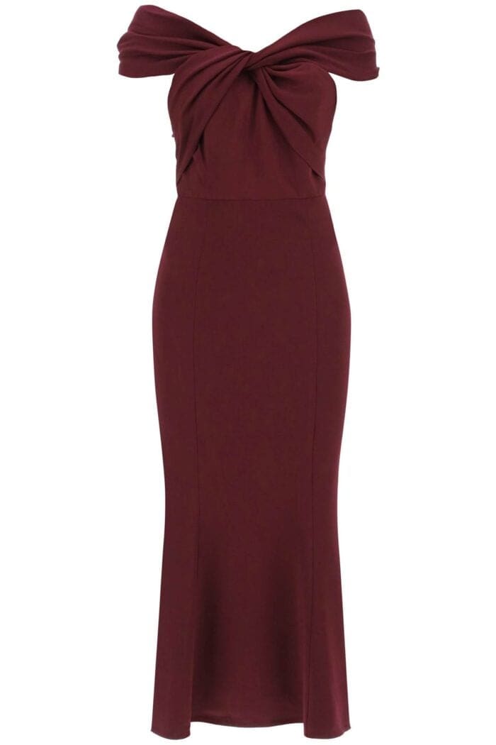 Roland Mouret Stretch Cady Midi Dress With Twisted Detail