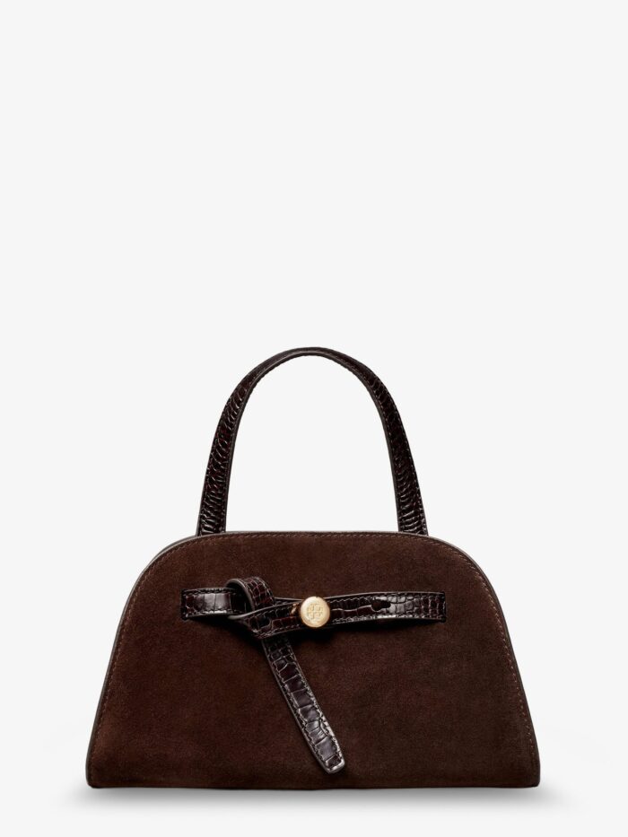 Tory Burch Romy Small Suede Satchel Bag With Shoulder Strap