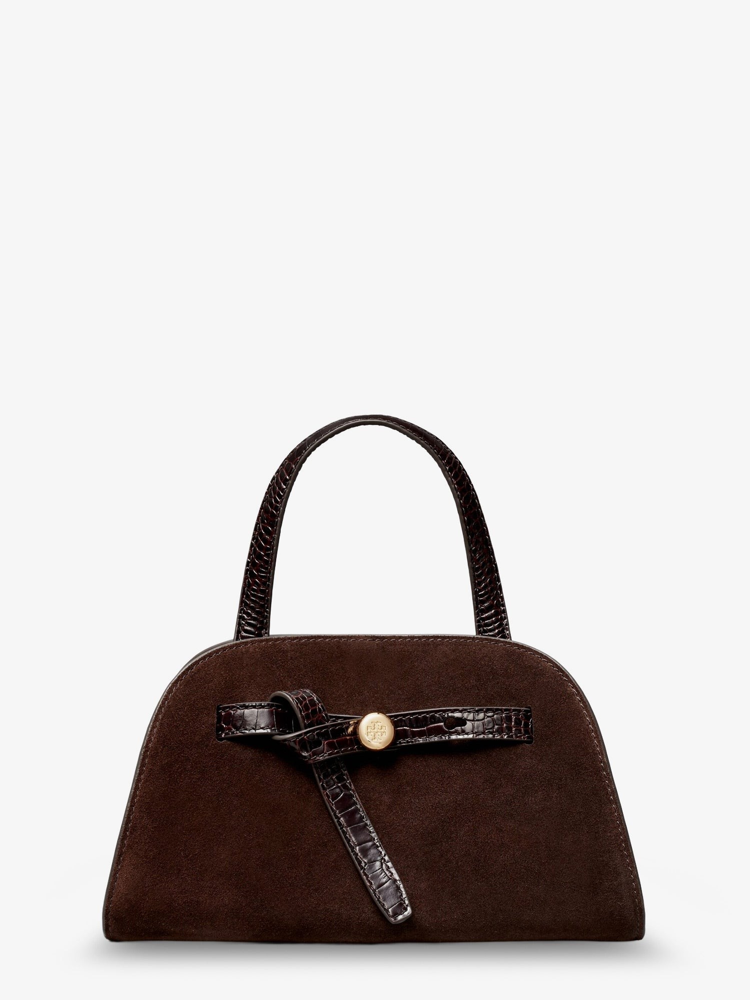 Tory Burch Romy Small Suede Satchel Bag With Shoulder Strap