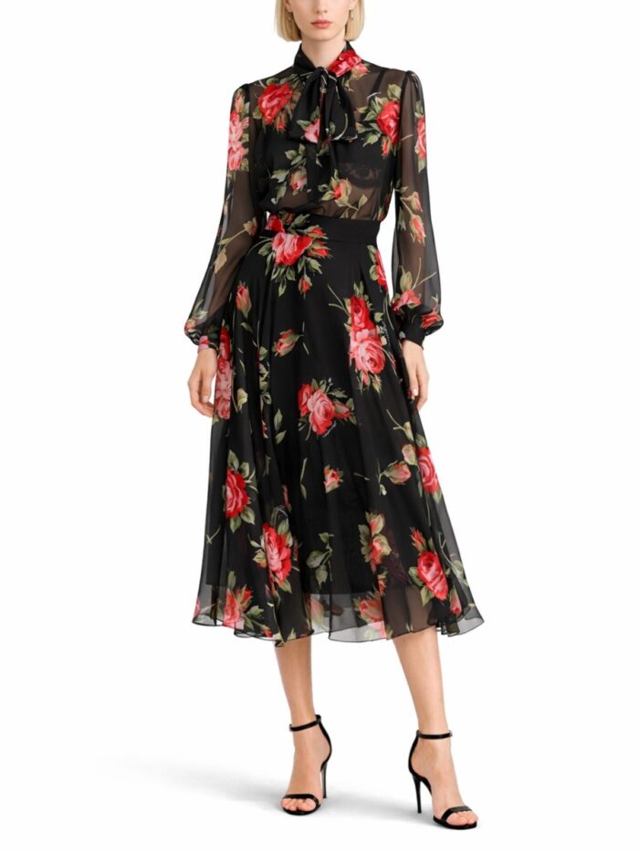 Dolce & Gabbana ROSE BOUQUET PRINT TOP