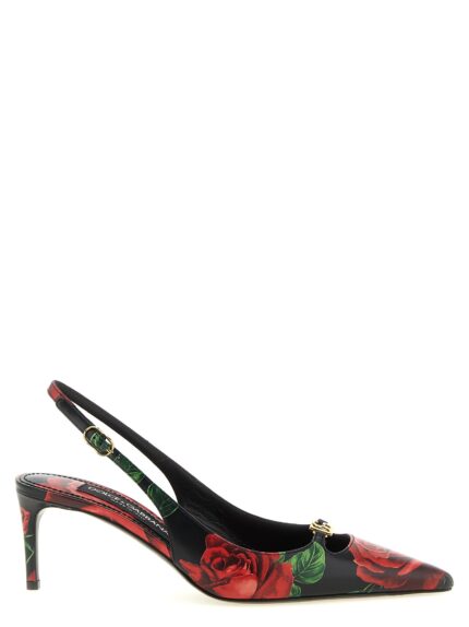Dolce & Gabbana Rose Print Slingbacks