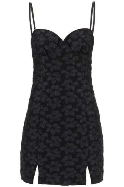 Rotate 3d Jacquard Bustier Mini Dress