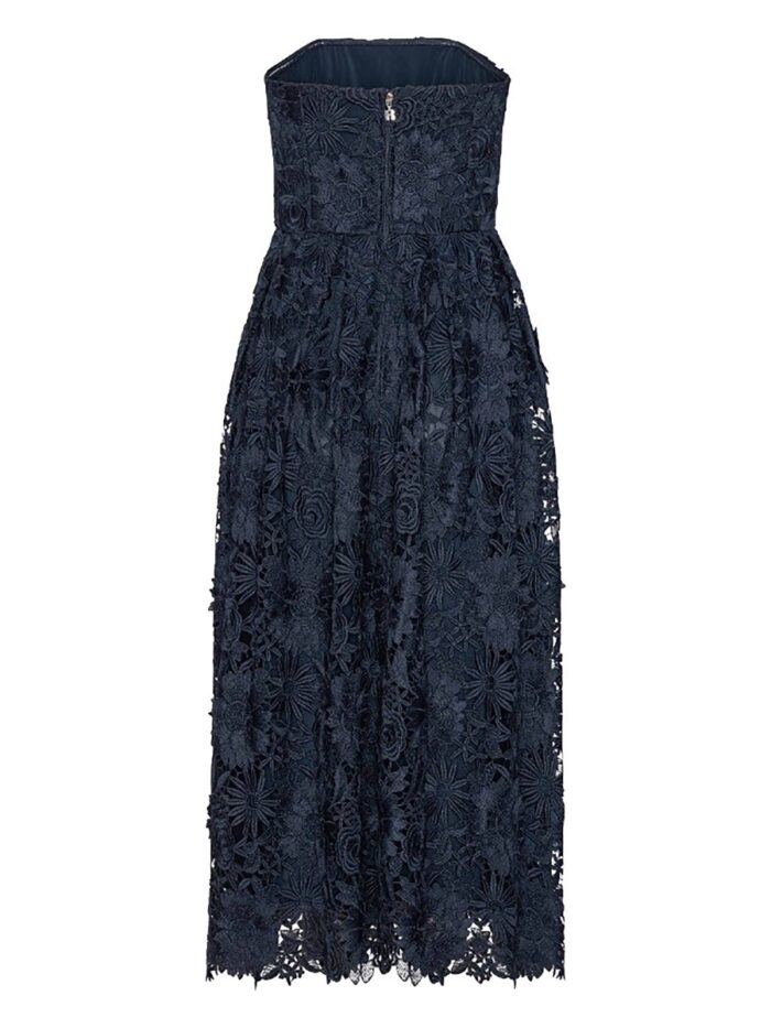 ROTATE BIRGER CHRISTENSEN 3D LACE MIDI DRESS
