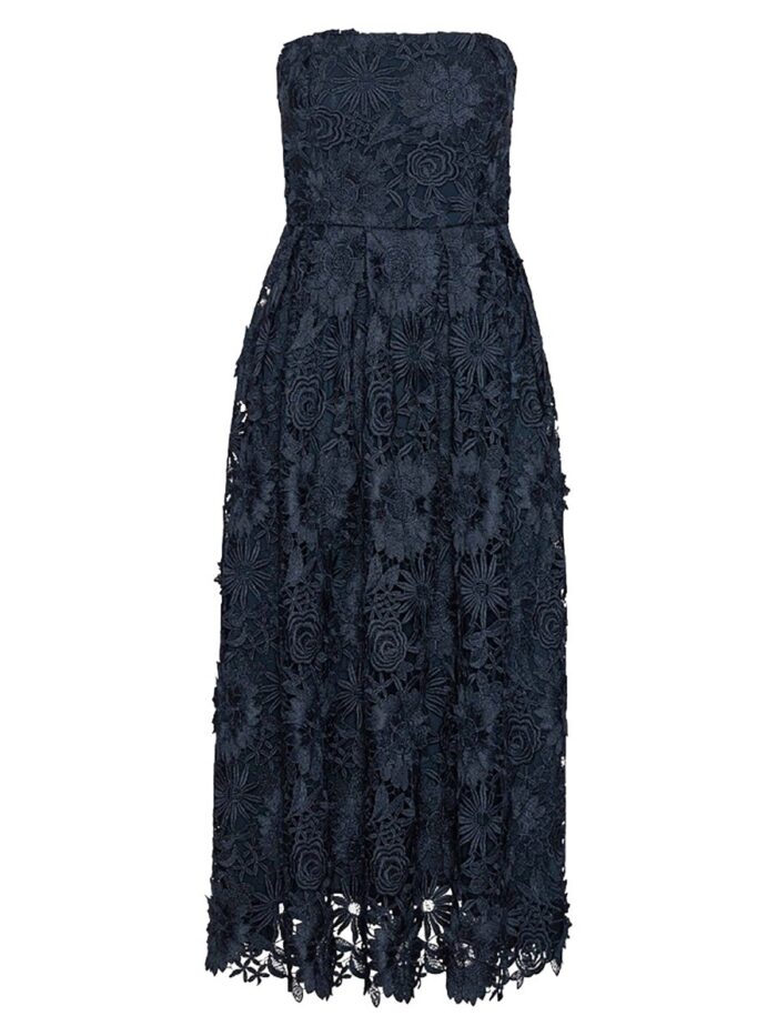 rotate birger christensen 3d lace midi dress ROTATE BIRGER CHRISTENSEN 3D LACE MIDI DRESS
