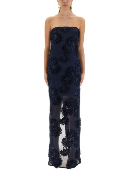 ROTATE BIRGER CHRISTENSEN 3D MESH LONG DRESS