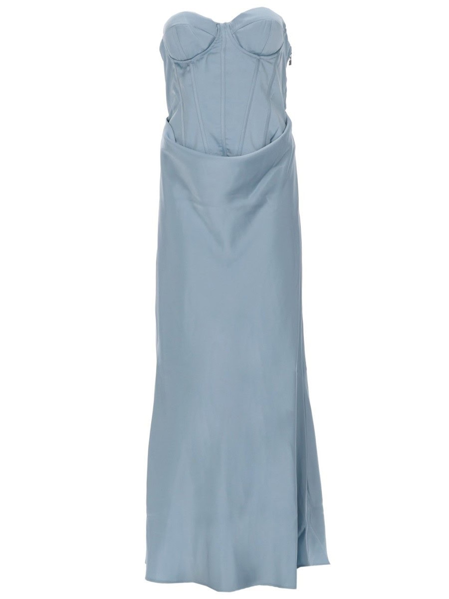 ROTATE BIRGER CHRISTENSEN ABITO IN SATIN CON CORSETTO