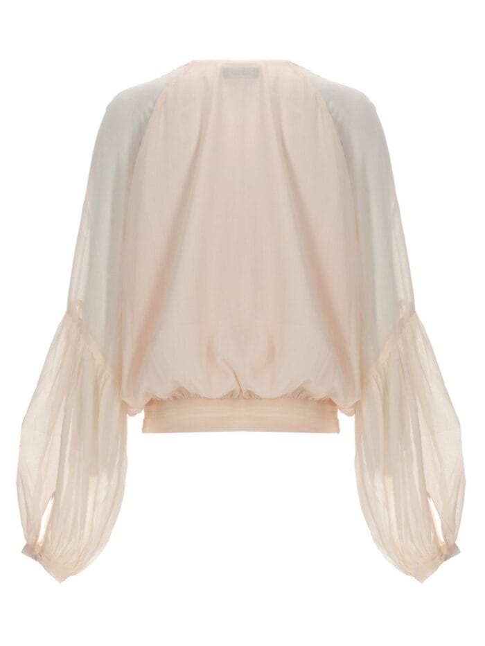 ROTATE BIRGER CHRISTENSEN BLUSA DRAPPEGGIATA CON BOTTONI