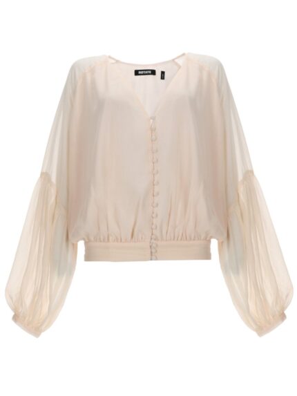 ROTATE BIRGER CHRISTENSEN BLUSA DRAPPEGGIATA CON BOTTONI