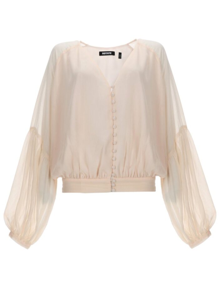 ROTATE BIRGER CHRISTENSEN BLUSA DRAPPEGGIATA CON BOTTONI